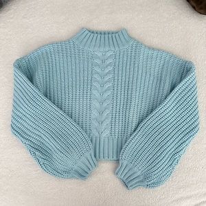 Princess Polly Nikita Mock Neck Sweater in Blue
